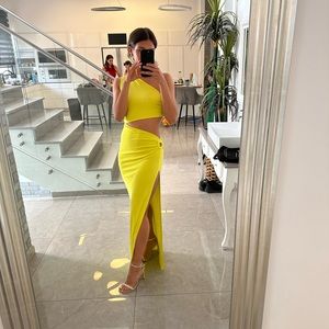 Michael Costello Maxi Dress in Lime - Size Small